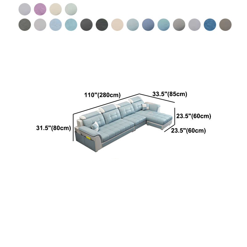 Scandinavian Pillow Top Arm Sofa with Storage and Ottoman Included