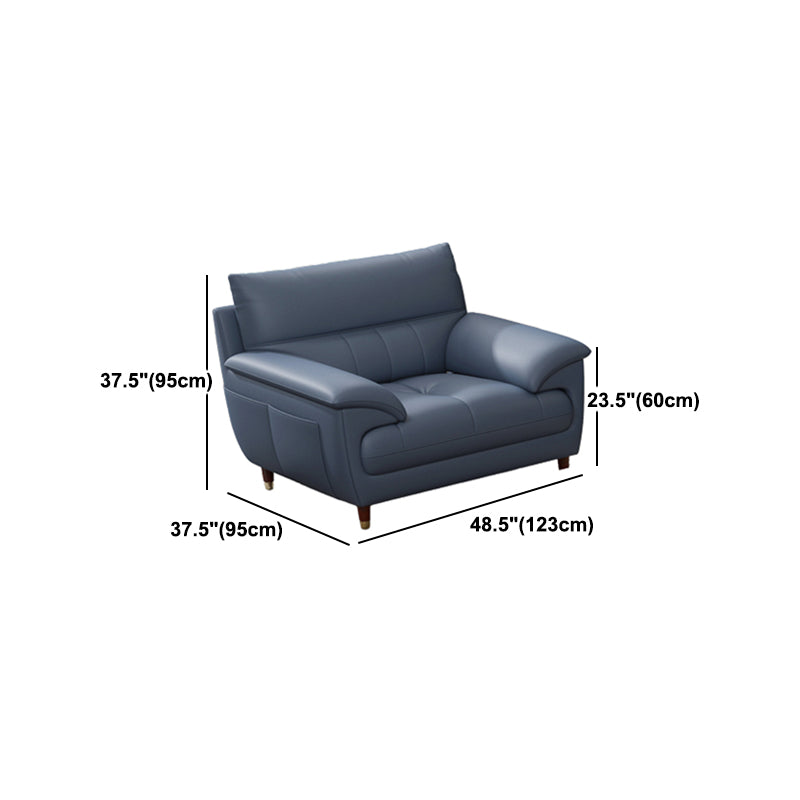 Contemporary Genuine Leather Stain-Resistant Sectional Couch with Storage