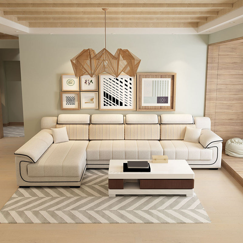 Scandinavian Reversible Velvet Sectional with Pillow Top Arm