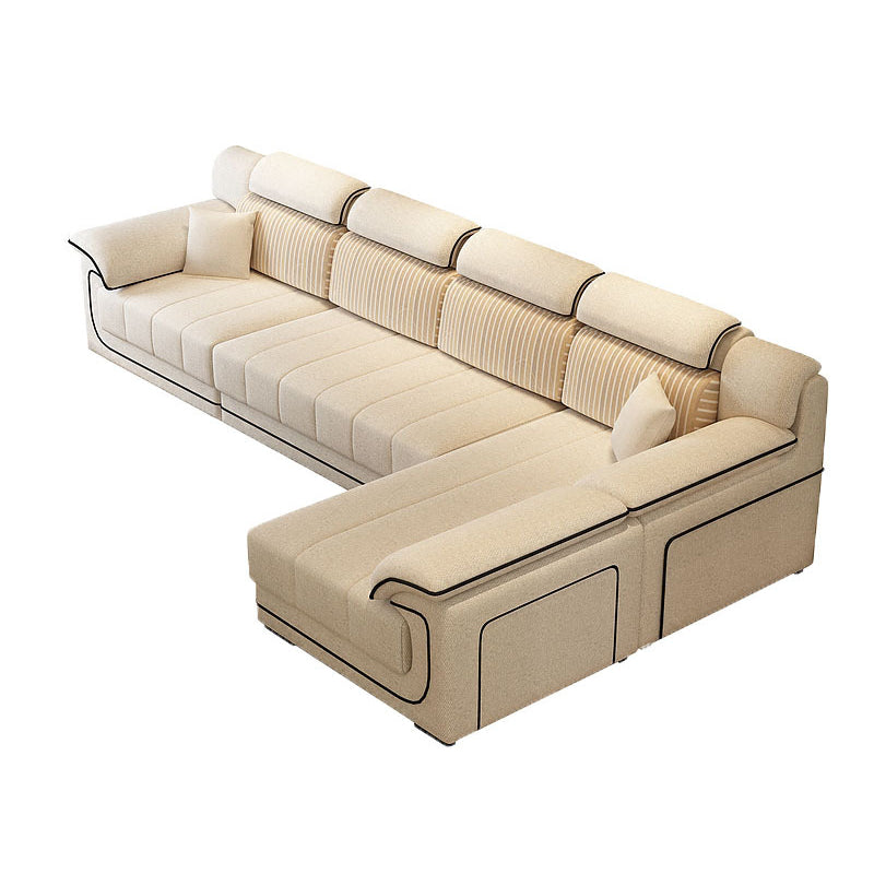 Scandinavian Reversible Velvet Sectional with Pillow Top Arm