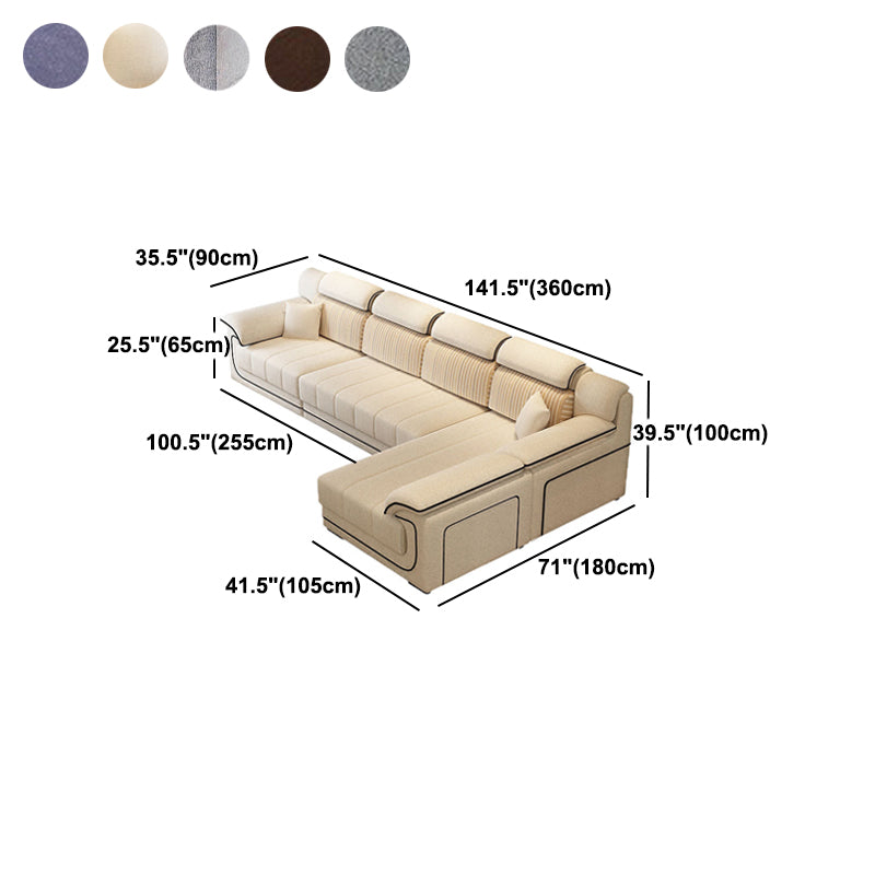 Scandinavian Reversible Velvet Sectional with Pillow Top Arm