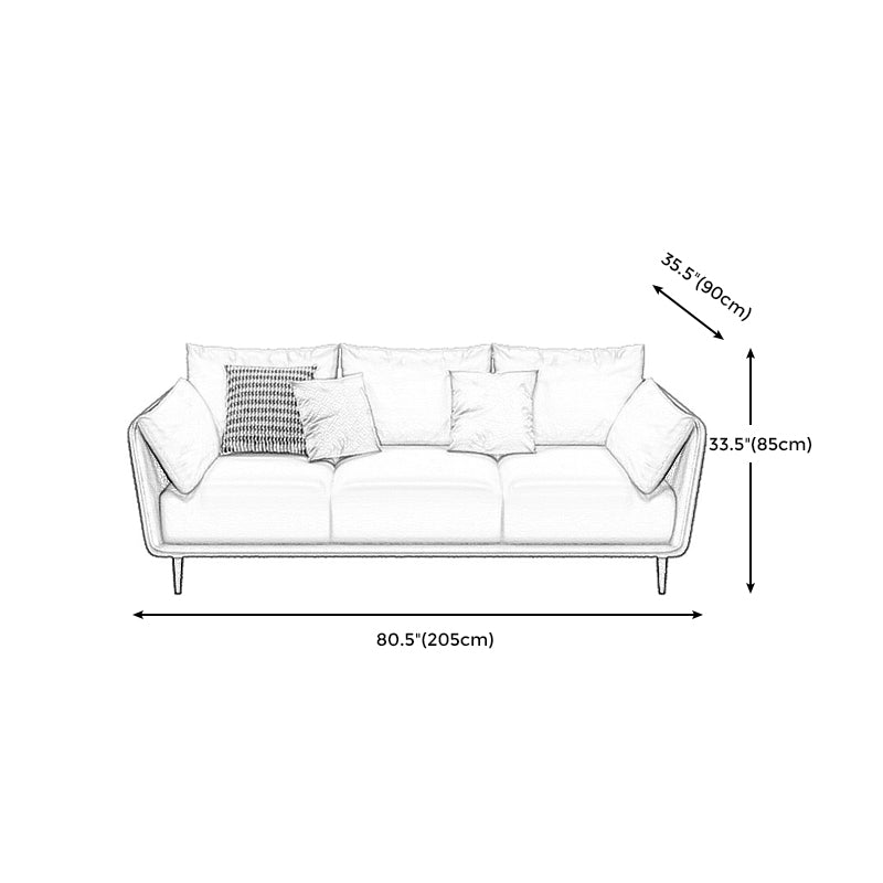 Stain Resistant Standard Faux Leather Square Arm Settee Couch with Pillows