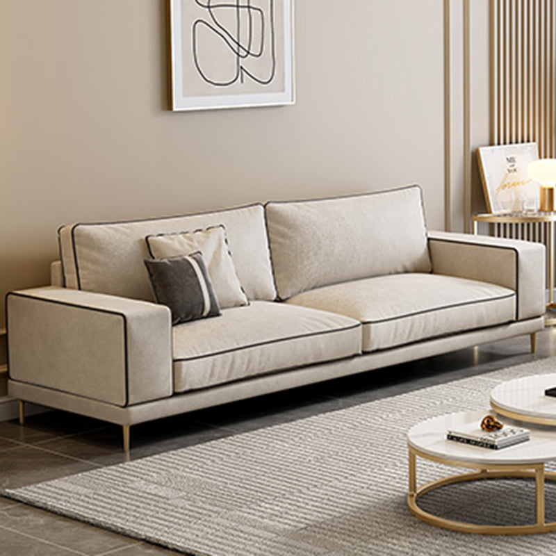 Stationary Slipcovered Living Room Square Arm Standard Cushions Sofa