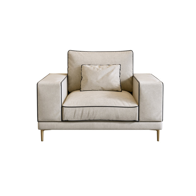 Stationary Slipcovered Living Room Square Arm Standard Cushions Sofa
