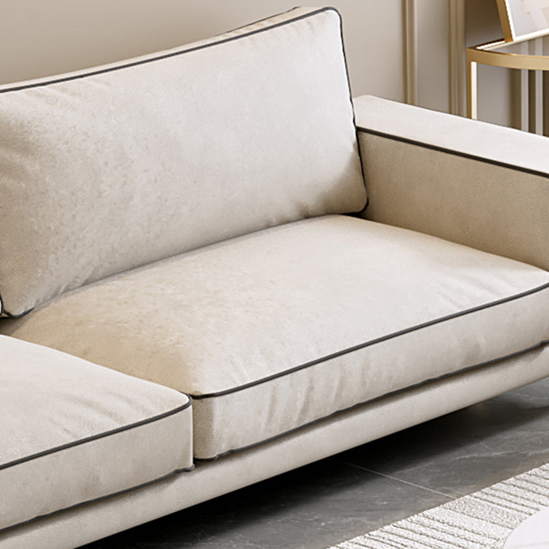 Stationary Slipcovered Living Room Square Arm Standard Cushions Sofa