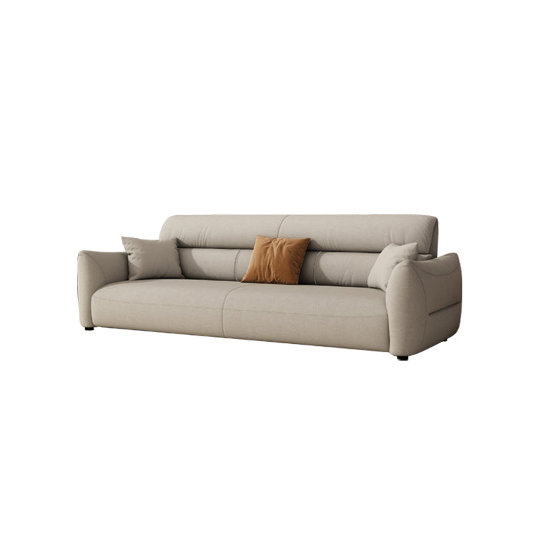 Stain Resistant Stationary Faux Leather Living Room Square Arm Sewn Pillow Back Sofa
