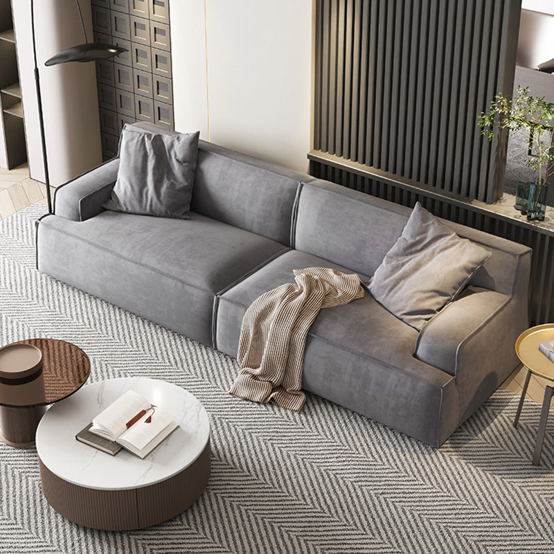 Stationary Stain Resistant Living Room Square Arm Standard Sofa