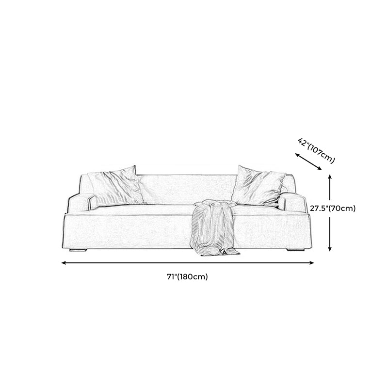 Stationary Stain Resistant Living Room Square Arm Standard Sofa