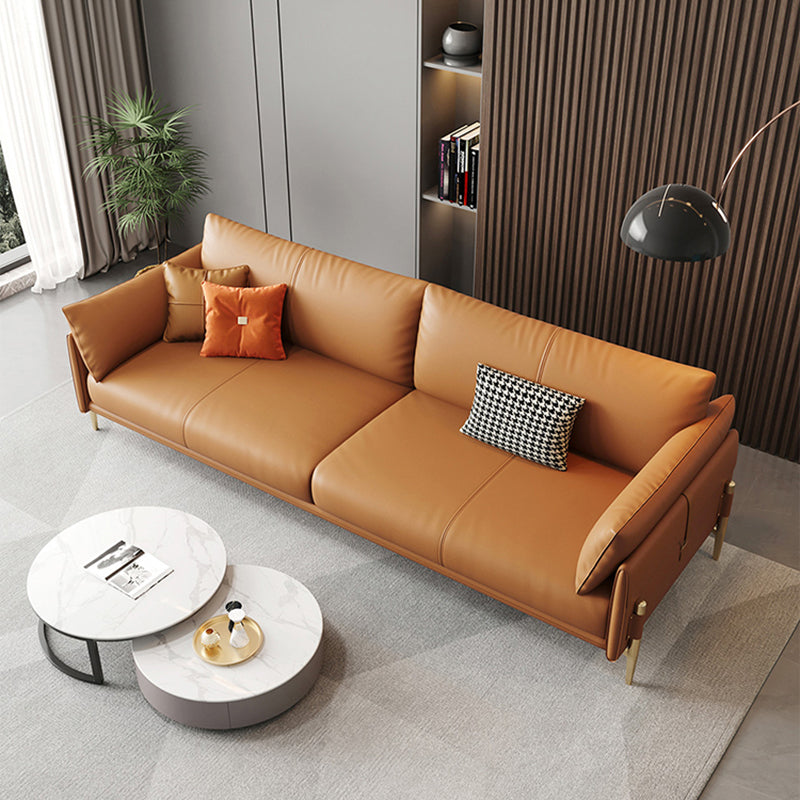 Stationary with Storage Living Room Pillow Top Arm Brown Seating