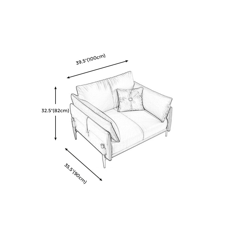 Stationary with Storage Living Room Pillow Top Arm Brown Seating