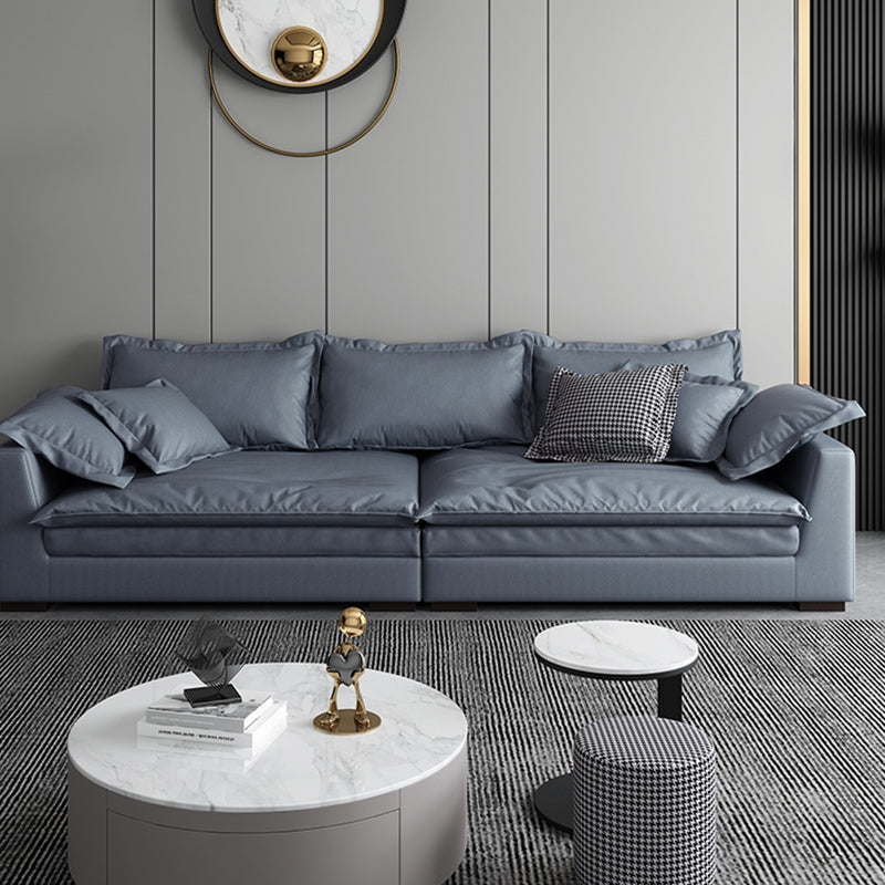 Stationary Living Room Square Arm Standard Blue-Gray Modern Sofa