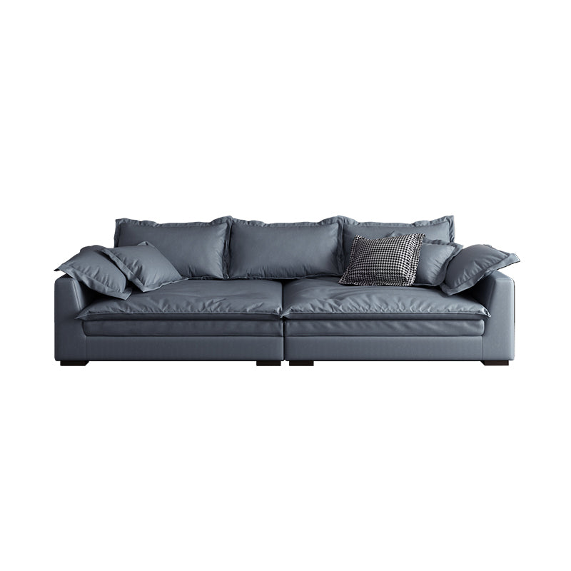 Stationary Living Room Square Arm Standard Blue-Gray Modern Sofa