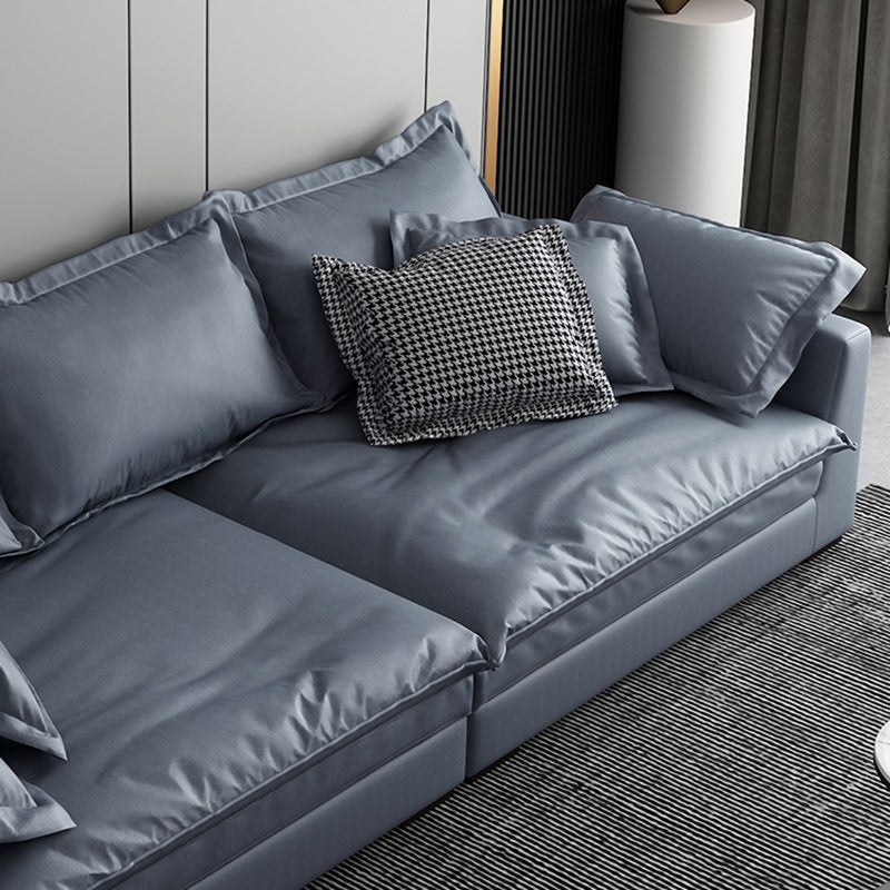 Stationary Living Room Square Arm Standard Blue-Gray Modern Sofa