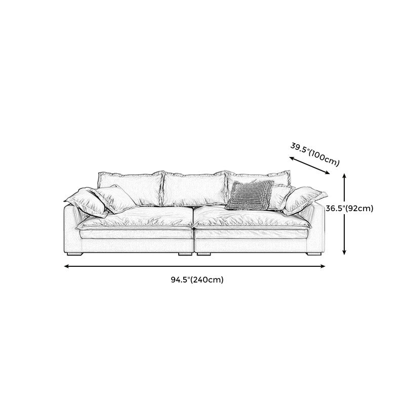 Stationary Living Room Square Arm Standard Blue-Gray Modern Sofa