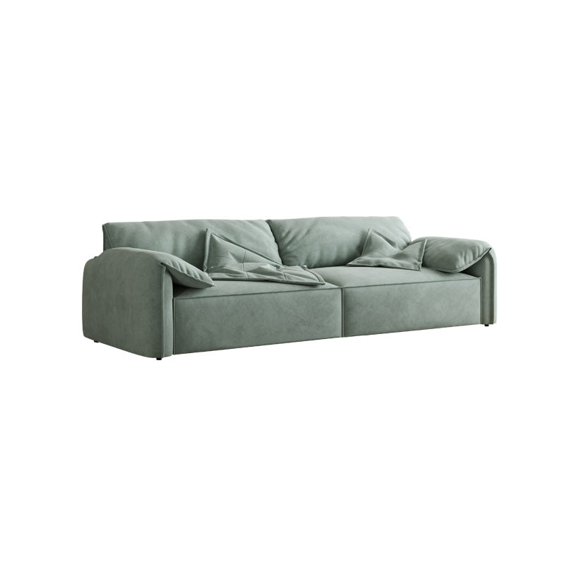 Stationary Living Room Pillow Top Arm Standard Cushions Green Sofa