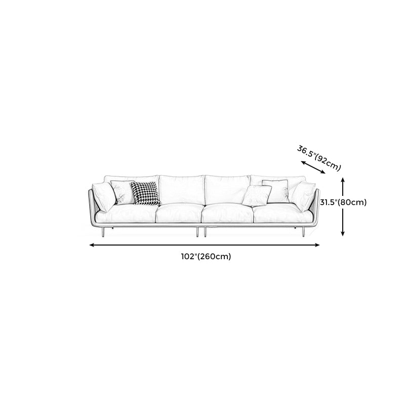 Stationary Stain Resistant Leather Living Room Pillow Top Arm Seating