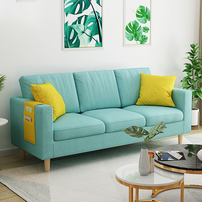 Contemporary Storage Sofa with 3 Pillows Back for Three People