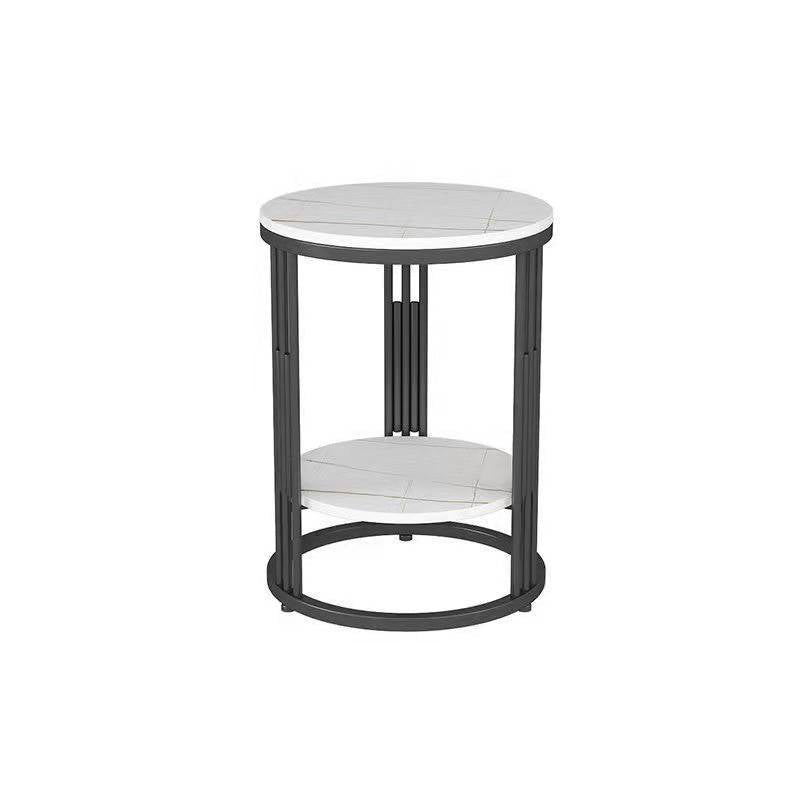 19.69" W x 19.69"D x  21.65" H End Table  Round Stone Side Table with Storage