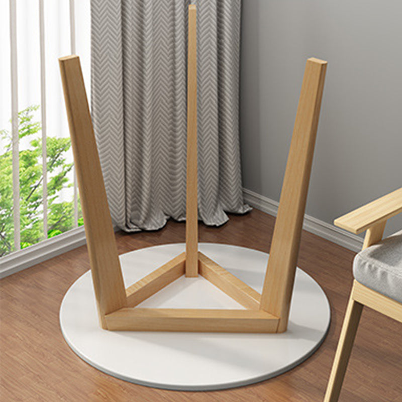 Wood Living Room Side Table Round 3 Legs End Table in White/Natural