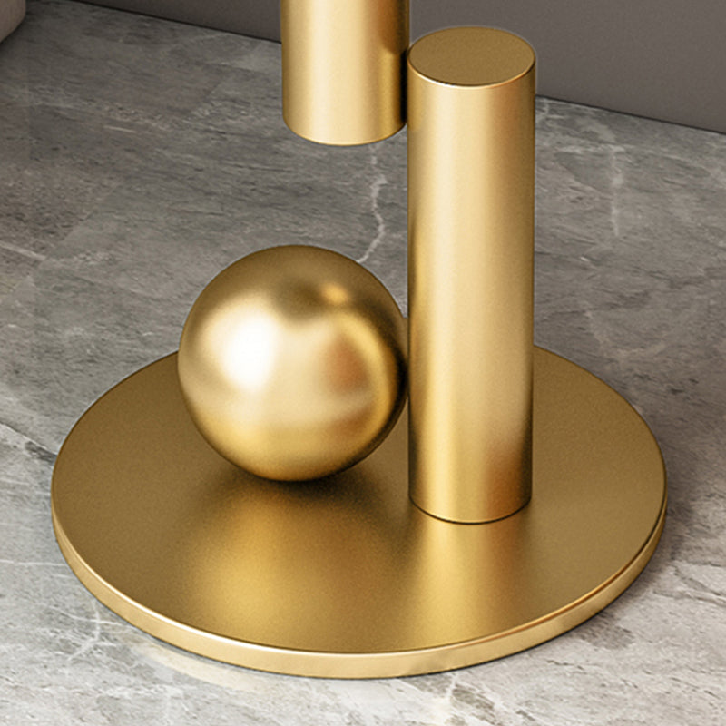 Modern Style Metal Base Slate Top Grey/black Gold/white Round Side Table