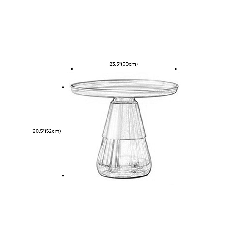 Modern Style Metal Desktop Glass Base Can Be Stored Round Side Table