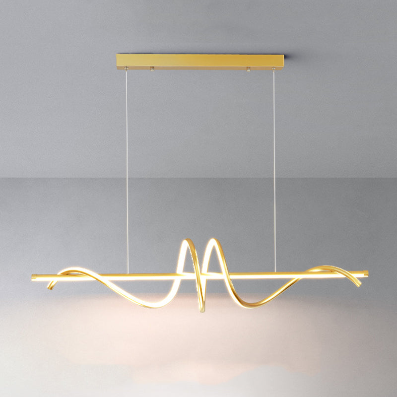 Metal Linear Shade Island Pendant Modern Style Multi Light Island Lighting for Living Room