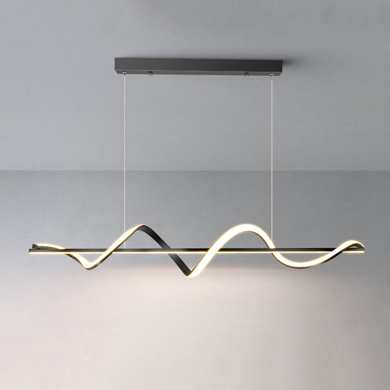 Metal Linear Shade Island Pendant Modern Style Multi Light Island Lighting for Living Room