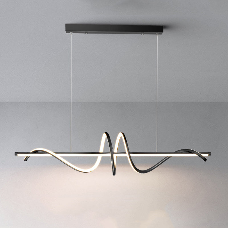Metal Linear Shade Island Pendant Modern Style Multi Light Island Lighting for Living Room