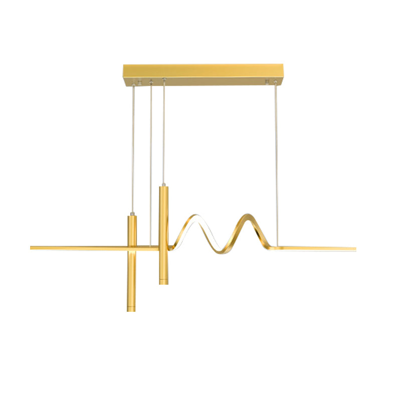 Metal Linear Shade Island Pendant Modern Style Multi Light Island Lighting for Living Room