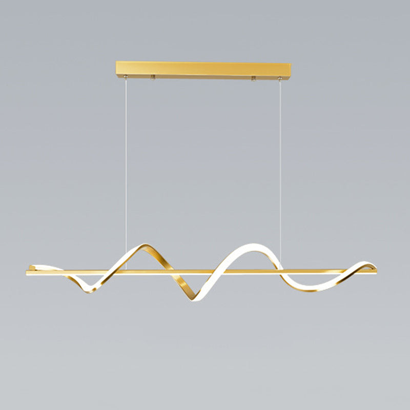 Metal Linear Shade Island Pendant Modern Style Multi Light Island Lighting for Living Room