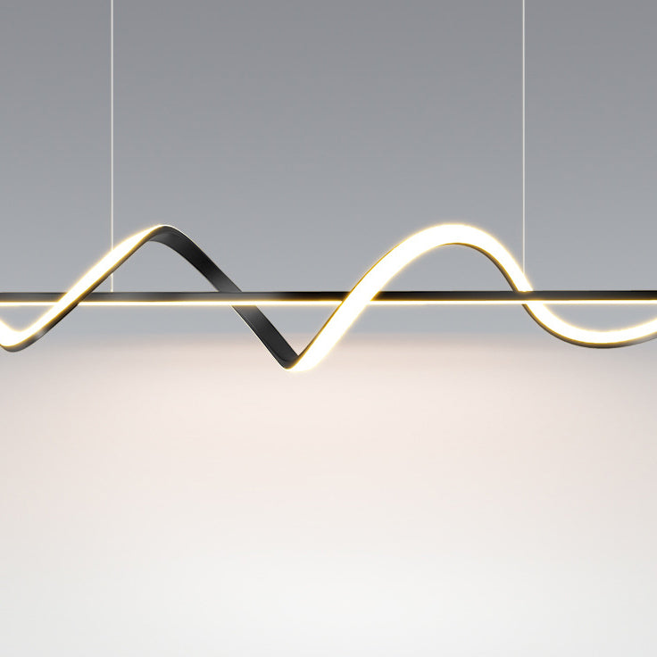 Metal Linear Shade Island Pendant Modern Style Multi Light Island Lighting for Living Room