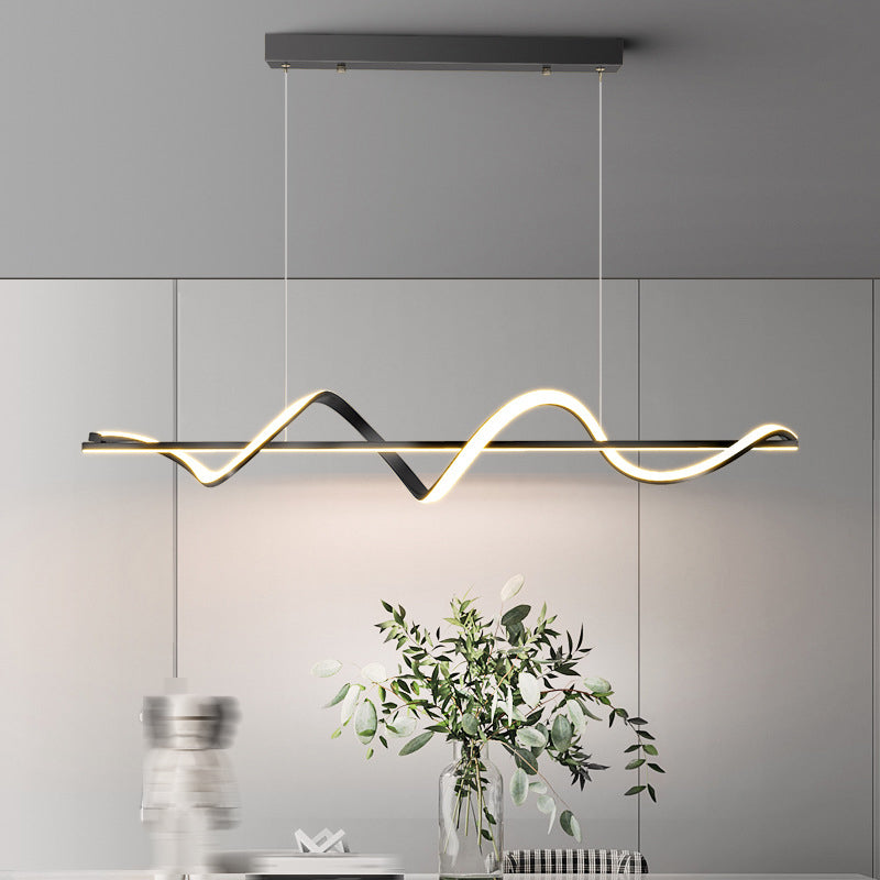 Metal Linear Shade Island Pendant Modern Style Multi Light Island Lighting for Living Room