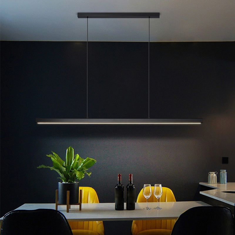 Metal Linear Shade Island Pendant Modern Style 1 Light Island Lighting for Living Room