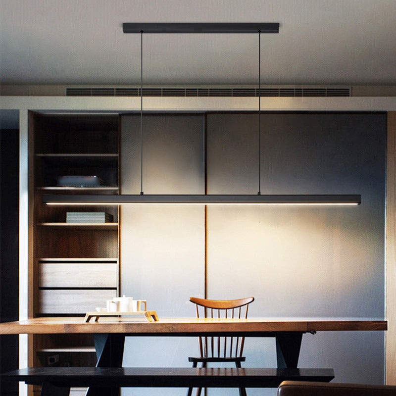 Metal Linear Shade Island Pendant Modern Style 1 Light Island Lighting for Living Room