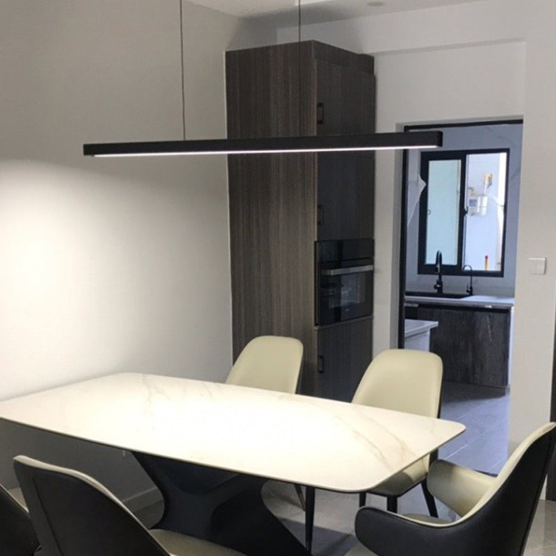 Metal Linear Shade Island Pendant Modern Style 1 Light Island Lighting for Living Room