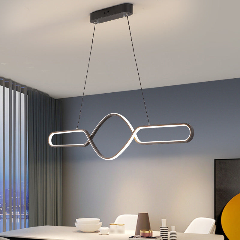 Linear Shape Island Pendant Contemporary Style Metal 1 Light Pendant Lighting Fixture