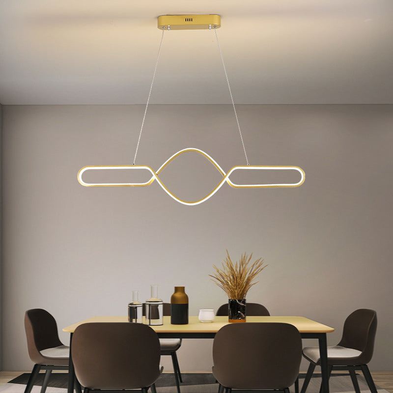 Linear Shape Island Pendant Contemporary Style Metal 1 Light Pendant Lighting Fixture