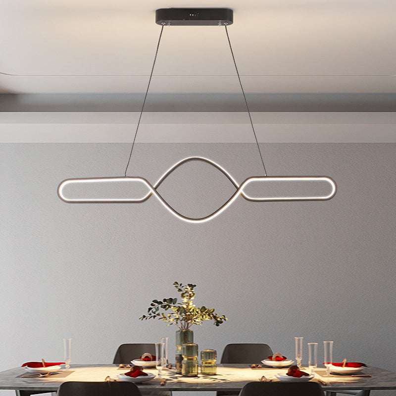 Linear Shape Island Pendant Contemporary Style Metal 1 Light Pendant Lighting Fixture