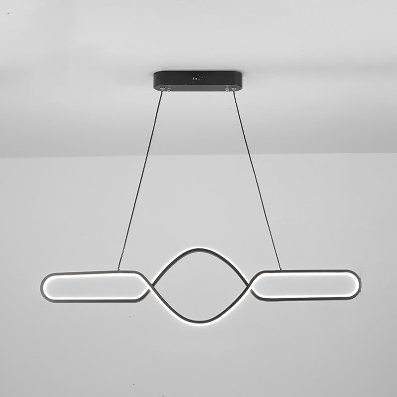 Linear Shape Island Pendant Contemporary Style Metal 1 Light Pendant Lighting Fixture