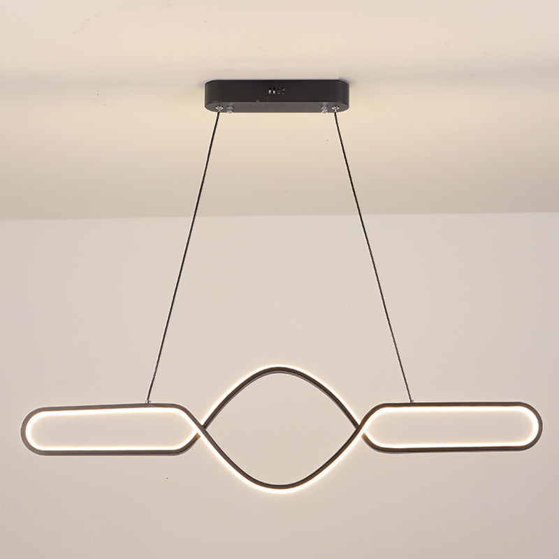 Linear Shape Island Pendant Contemporary Style Metal 1 Light Pendant Lighting Fixture