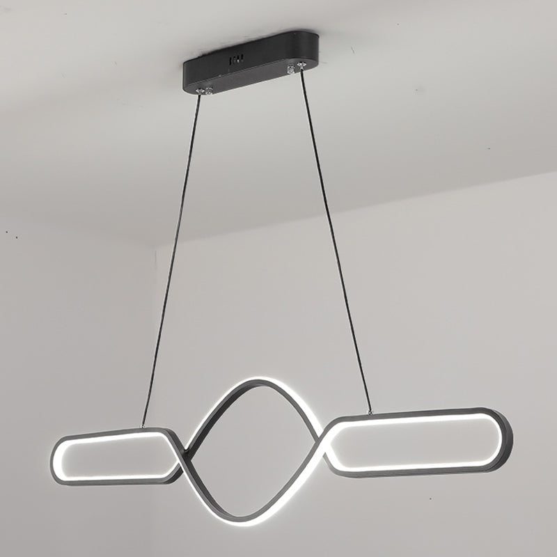 Linear Shape Island Pendant Contemporary Style Metal 1 Light Pendant Lighting Fixture