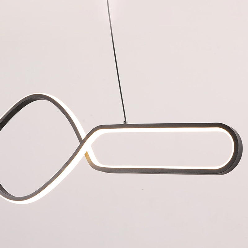 Linear Shape Island Pendant Contemporary Style Metal 1 Light Pendant Lighting Fixture