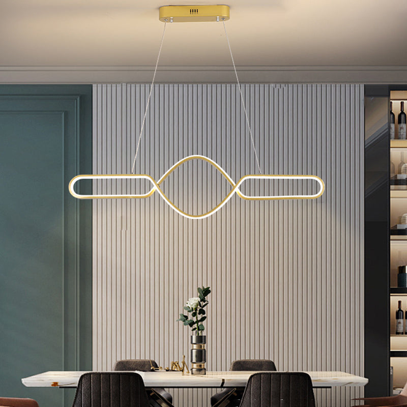 Linear Shape Island Pendant Contemporary Style Metal 1 Light Pendant Lighting Fixture