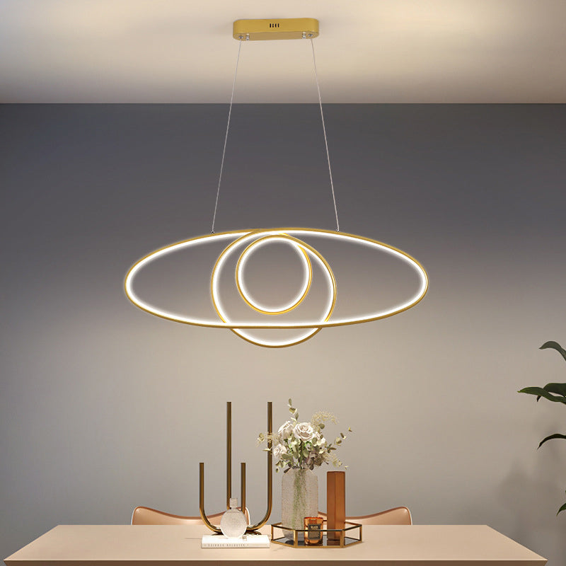 Linear Shape Island Pendant Contemporary Style Metal 1 Light Island Lighting Fixture