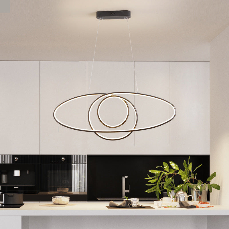 Linear Shape Island Pendant Contemporary Style Metal 1 Light Island Lighting Fixture