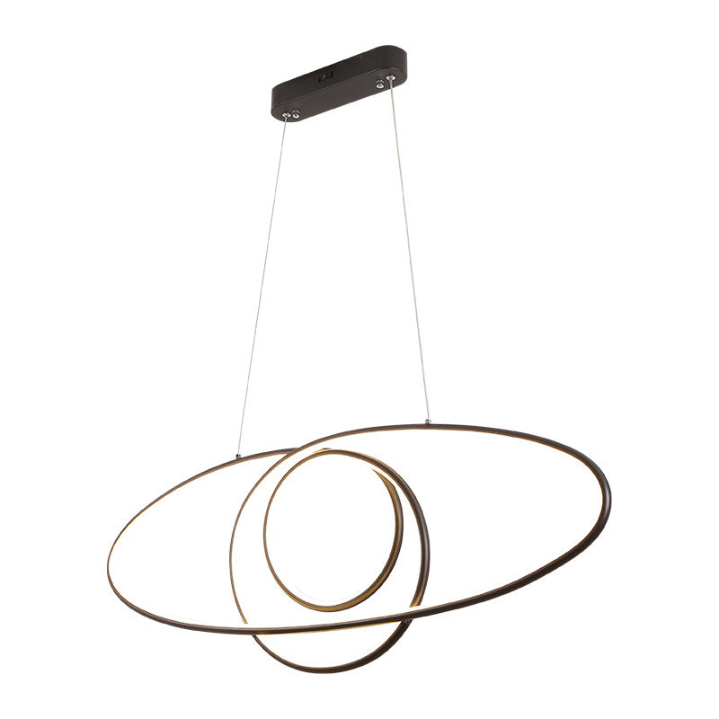 Linear Shape Island Pendant Contemporary Style Metal 1 Light Island Lighting Fixture