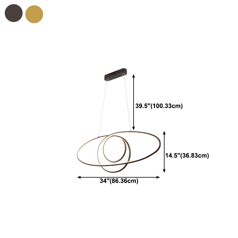Linear Shape Island Pendant Contemporary Style Metal 1 Light Island Lighting Fixture