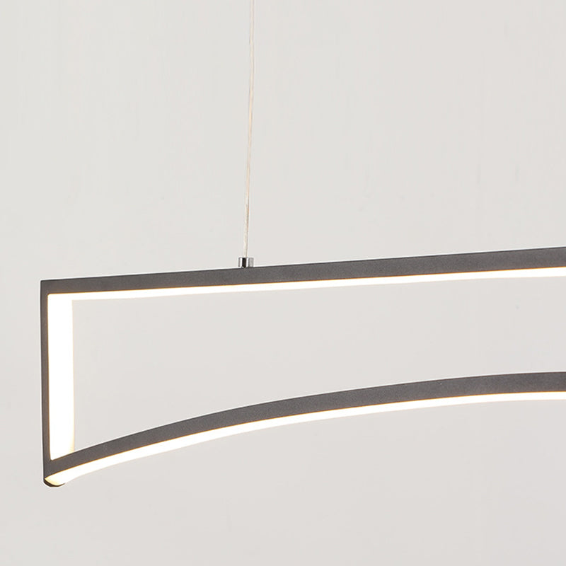 Linear Shape Island Pendant Contemporary Style Metal Single Light Island Light Fixture