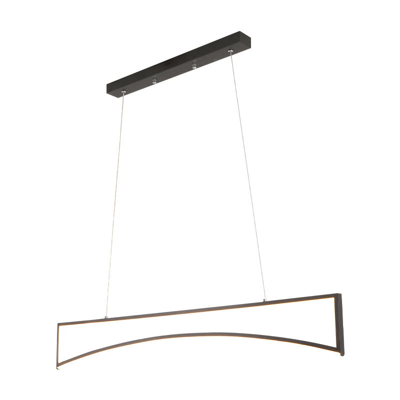 Linear Shape Island Pendant Contemporary Style Metal Single Light Island Light Fixture