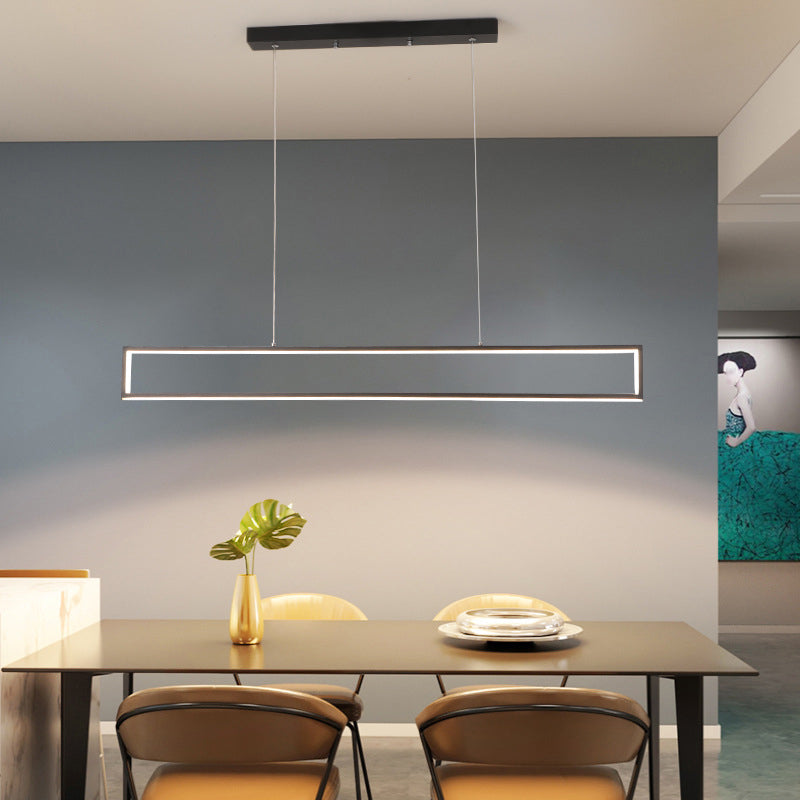 Rectangle Shape Island Pendant Contemporary Style Metal 1 Light Pendant Lighting Fixture